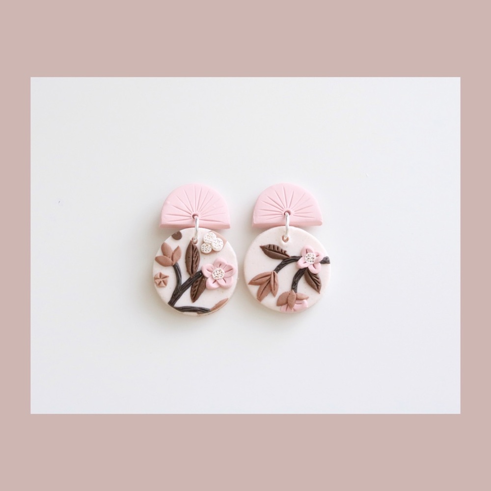 Handmade polymer clay earring